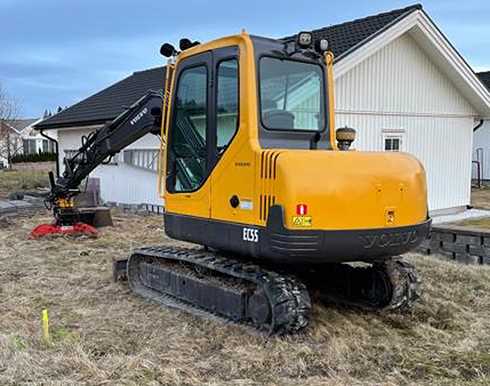 Bandburen grävmaskin Volvo EC55 stulen i Kristinehamn